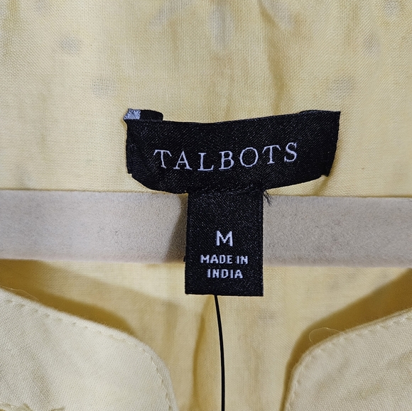 NWT Talbots Sleeveless Eyelet Floral Puff Dot Yellow Top - Picture 5 of 10